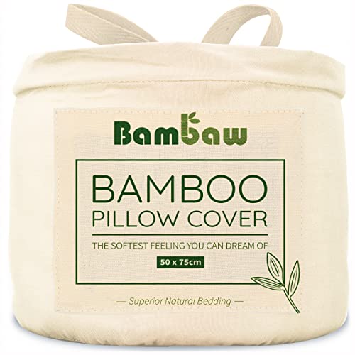 Fundas de Almohada de Bambú | Tacto Suave y Fino | 2 x Funda Almohada | Fundas Almohada Antiácaros | Tejido Transpirable | Pillow Case | Beige - 50x75| Fundas de Cojín | Bambaw