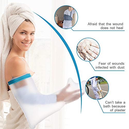 Fundas de Yeso para Brazo de Ducha, Protector de Yeso de Brazo Completo Impermeable para Adultos para Envolver Lesiones en Manos Rotas