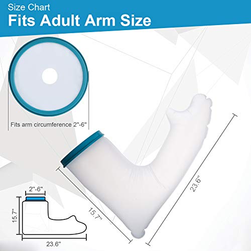 Fundas de Yeso para Brazo de Ducha, Protector de Yeso de Brazo Completo Impermeable para Adultos para Envolver Lesiones en Manos Rotas