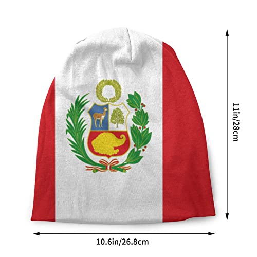 Funny Club Gorro de invierno con diseño de bandera de Perú para hombres y mujeres