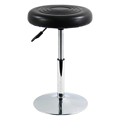 FURWOO PU silla de bar silla de oficina silla giratoria silla de trabajo con ruedas altura ajustable adecuada para oficina café lounge bar sala de estar (negro)