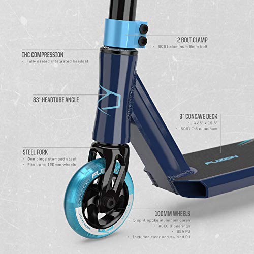 Fuzion Pro Scooters Z250 Patinete Freestyle - Patinetes Freestyle - Stunt Scooter - Patinetes de Acrobacias (SE Azul)