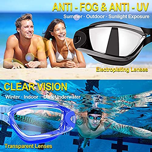 Gafas De Natación Anti-Vaho Protección UV Sin Fugas Fáciles De Ajustar Visión Clara Puente Nasal Suave Ideal para Todo Tipo De Agua Piscina Deportes Acuáticos Gafas De Natación Unisex 4