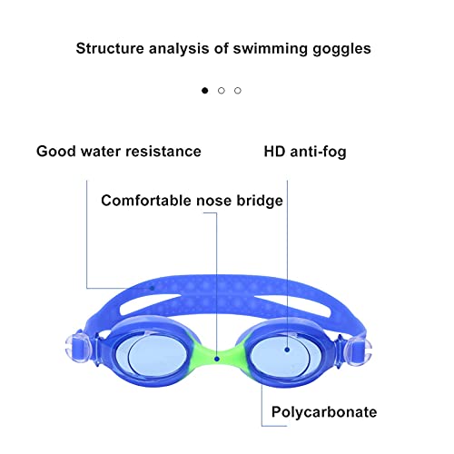 Gafas de natación para Niños protección Anti-vaho protección UV sin filtraciones visión Clara fáciles de Ajustar con Puente Nasal Suave,para Niños de 3 a 14 y Adolescentes C