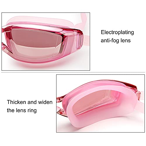 Gafas Natacion, Gafas De Natación De Alta Definición Impermeables Y Antivaho para Mujer, Gorro De Natación, Pinza Nasal, Tapones para Los Oídos, Traje De Baño