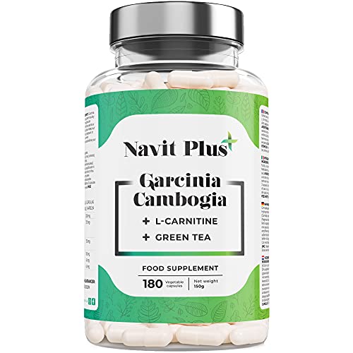 Garcinia Cambogia extra fuerte pura + l Carnitina Cápsulas + Té Verde | CN Farmacia 194557.0 | Quemagrasas abdominal 100% natural | Suplemento reductor del apetito | 180 cápsulas vegetales.