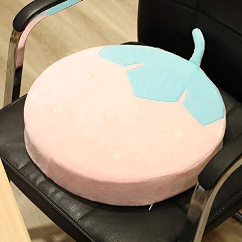 Garneck Cojín del Asiento de La Silla de Dibujos Animados Esponja Rellena de Fruta de Fresa Creativa Almohada de Respaldo Cojín de Felpa Juguete de Juguete para Sofá Coche (Rosa)