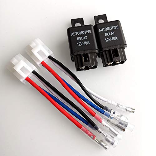 Gebildet 2pcs 12V 40A Relé de Coche con Arnés de Enchufes,4 Pin Terminal SPST Vehículo Auto Barco Carro Relé Relay