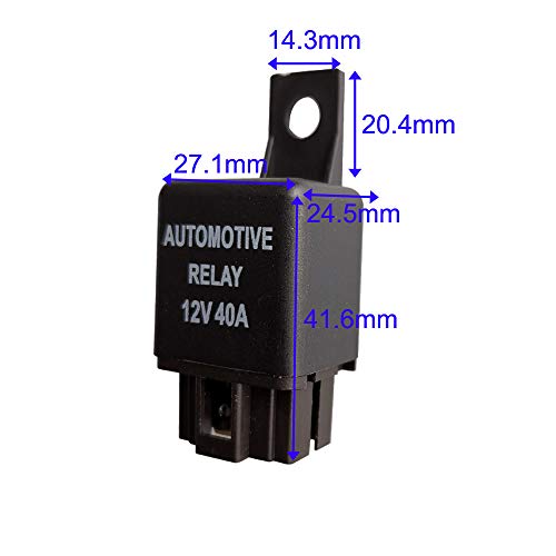 Gebildet 2pcs 12V 40A Relé de Coche con Arnés de Enchufes,4 Pin Terminal SPST Vehículo Auto Barco Carro Relé Relay