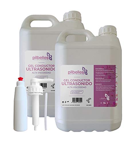 Gel Conductor de ultrasonido de alta viscosidad PILBELLES.10 LITROS: 2 Garrafas de 5 litros.