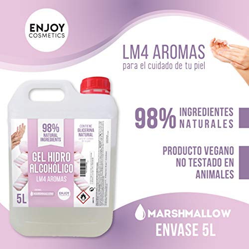 Gel hidroalcohólico de 5000 ml AROMA NUBE GOLOSINA DULCE 70% alcohol y con glicerina NATURAL para el cuidado de la piel. 98% ingredientes Naturales.