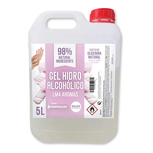 Gel hidroalcohólico de 5000 ml AROMA NUBE GOLOSINA DULCE 70% alcohol y con glicerina NATURAL para el cuidado de la piel. 98% ingredientes Naturales.