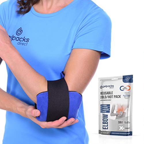 GelpacksDirect Bolsa de gel para aplicar frío y calor - Con banda de compresión - Para codo de tenista y golfista