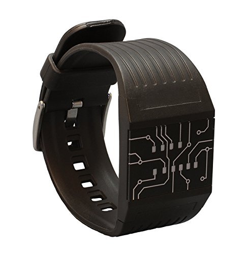 getDigital 7235 - Reloj Digital que Marca la Hora en Modo Binario para Profis, con Luces LED, Negro