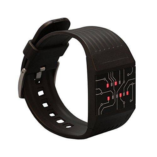 getDigital 7235 - Reloj Digital que Marca la Hora en Modo Binario para Profis, con Luces LED, Negro