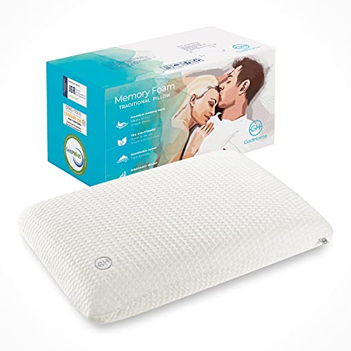 GH Almohada Ventilada de Memory Foam 60X40│Tamaño Ortopédica Ergonómica de Apoyo Cervical Ventilada con Funda Almohada de Bambú Hipoalergénica Certipur Extraíble y Lavable