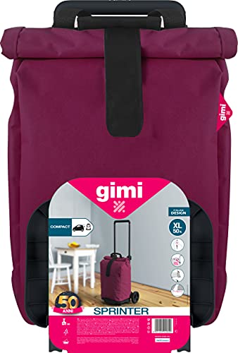 Gimi Sprinter Carro de la Compra Extensible, Bolsa 100% poliéster Impermeable, Capacidad 50L, 34,8 x 45,1 x 102,7 cm, Acero, Violeta, Grande