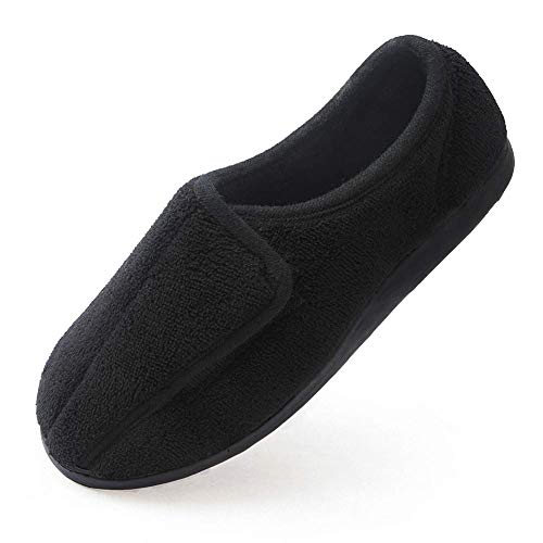 Git-up Zapatillas de Estar por Casa para Mujer Espuma de Memoria Antideslizante Invierno Cálido Cómodas Suave Algodón Pantuflas para Interiores y Exteriores Suela de Goma 9, Negro