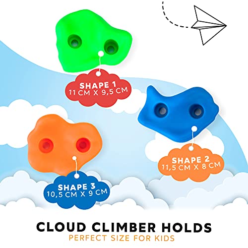 GO!elements Presas de Escalada Kids Set Outdoor Incl. Material de Fijación | Piedras de Escalada para Paredes | Piedras de Colores para Torres de Juegos para Niños con Tornillos, Size:15 Set