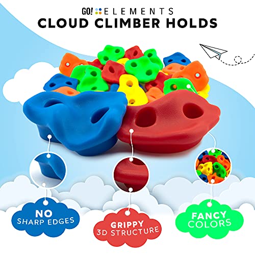 GO!elements Presas de Escalada Kids Set Outdoor Incl. Material de Fijación | Piedras de Escalada para Paredes | Piedras de Colores para Torres de Juegos para Niños con Tornillos, Size:15 Set