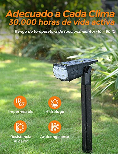 GOLUMUP 36 LED Luces Solares para Exterior Jardin Focos Solares Exterior Impermeable IP67 Lámparas Solares para Jardín, Patio, Calzada, Piscina y Camping - Blanco Frío (2 Piezas)