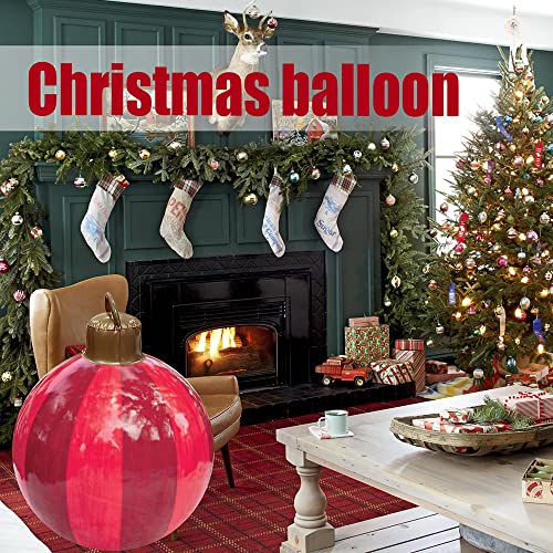 Gona 60 cm exterior Navidad hinchable bola PVC decoración grande Navidad árbol Ornamento globo patio jardín casa terraza decoración para vacaciones