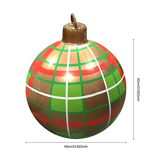 Gona 60 cm exterior Navidad hinchable bola PVC decoración grande Navidad árbol Ornamento globo patio jardín casa terraza decoración para vacaciones