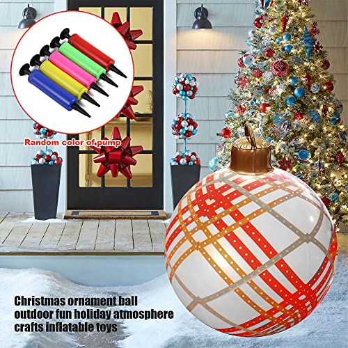 Gona 60 cm exterior Navidad hinchable bola PVC decoración grande Navidad árbol Ornamento globo patio jardín casa terraza decoración para vacaciones