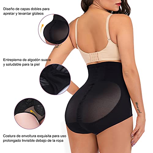 Gotoly Braguitas Moldeadoras para Mujer Shapewear Braga Control de Barriga Levanta Glúteos Panty Cintura Alta Entrenador Corsé Fajas Reductoras Ropa Interior Body Shaper Underwear (Negro, Small)