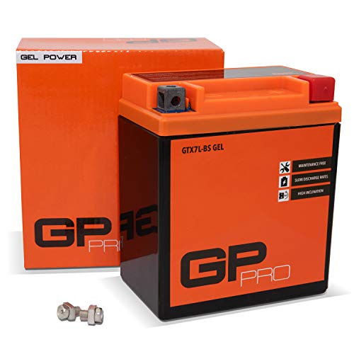 GP-PRO GTX7L-BS 12V 6Ah GEL Batería de arranque (compatible con YTX7L-BS / 50614) (Sin necesidad de mantenimiento/Sellado) Scooters y Motos Acumulador