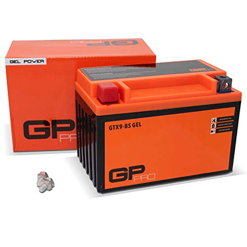 GP-PRO GTX9-BS 12V 9Ah GEL Batería de arranque (compatible con YTX9-BS / 50812) (Sin necesidad de mantenimiento/Sellado) Scooters y Motos Acumulador