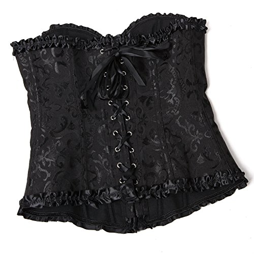 Grebrafan Corset Ballet Clasico Brocado Corsé Tallas Grandes EU(42-44) 3XL, Negro