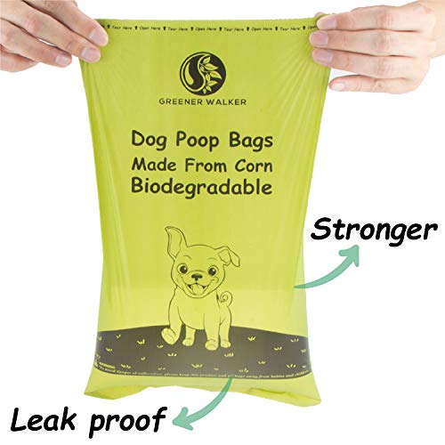 Greener Walker Bolsas para Excrementos de Perro,540 Unidades,Extra Grueso,Fuerte y 100% a Prueba de Fugas Biodegradable Bolsas para Caca de Perro(Marrón)