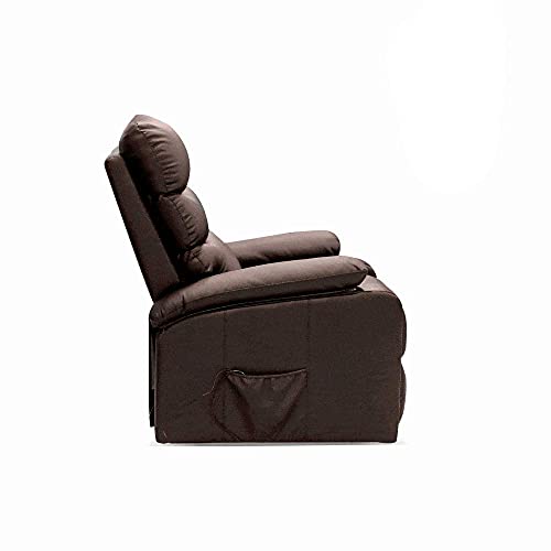 Gridinlux | Sillón Masaje Relax Extra acolchado Marrón Wengué | Reclinable | Función Calor Lumbar | 5 Modos | 8 Motores | Mando de Control | 4 zonas de masaje | Polipiel