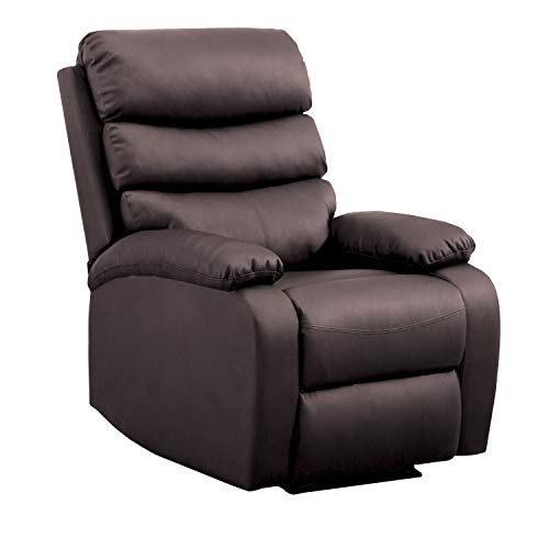 Gridinlux | Sillón Masaje Relax Extra acolchado Marrón Wengué | Reclinable | Función Calor Lumbar | 5 Modos | 8 Motores | Mando de Control | 4 zonas de masaje | Polipiel