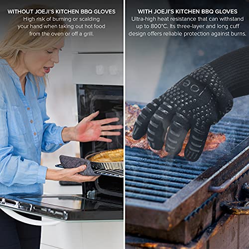 Guantes ignifugos Barbacoa Antideslizantes, Guantes para Horno de leña de algodón y poliéster, Guante Barbacoa Resistente hasta 800 °C, Guantes Chimenea leña, Guantes Barbacoa Altas temperaturas