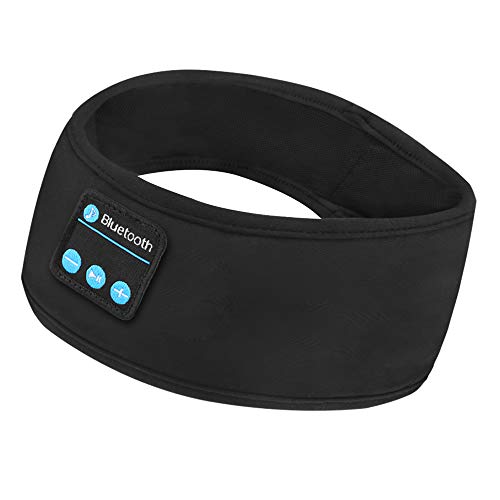 Guiseapue Auriculares para Dormir Bluetooth V5.0 Deportes Diadema, Deportiva Banda Auriculares con HD Estéreo Altavoces,Orejeras Antiruido para Dormir de Lado, Deportes, Viajes Aéreos