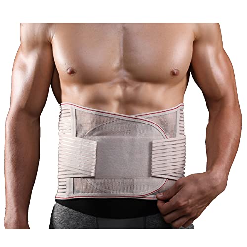 GvvcH Faja Lumbar Cinturón de Soporte de Cintura Cinturón Deportivo de Entrenamiento de Levantamiento de Pesas en Cuclillas Protector Lumbar Espalda Fitness Gym para Hombre Mujer,XXL