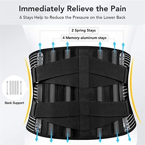 GvvcH Faja Lumbar Protección de la Cintura de la Columna Vertebral Soporte para Aliviar el Dolor Cinturón de Entrenador de Fitness Deportivo,XXL