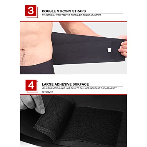 GvvcH Hombres Faja Lumbar Ortesis de Soporte de Cintura Protector de Cintura para Gimnasio Corsé Moldeador de Cuerpo Deportivo de Levantamiento de Pesas,XL