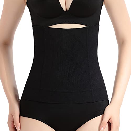 Gycdwjh Faja Abdominal Mujer, Elasticidad Faja Mujer Reductora,Invisible Fajas para Adelgazar,Reductor Abdominal,4 Tamaños,Negro,XL