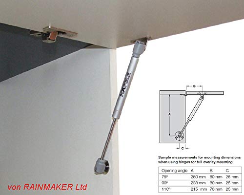 HAFELE 60N Hidráulico Amortiguador de Gas Resorte Soporte de Compresión para Puertas Armario Muelle Piston de Gas Para Muebles de Cocina Elevación Neumática Spring Lid Stay Potencia Paquete de 4