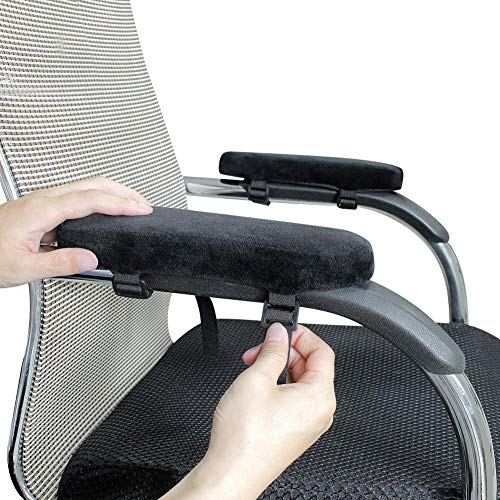 HANHAN - Almohadillas de espuma para reposabrazos de alta calidad, ajustable para silla de ruedas, silla de ruedas, cómodo cojín de apoyabrazos, alivia el dolor del antebrazo, 2 unidades