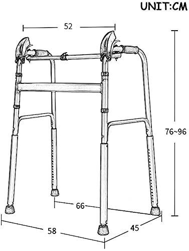 HAO KEAI Andador para Ancianos Walker Interior Adulto Caminante Plegable, aleación de Aluminio Ligero movilización Ajustable for los Ancianos, discapacitados, Antideslizante