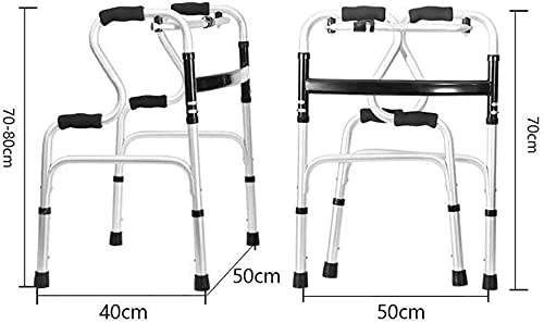 HAO KEAI Andador para Ancianos Walker Interior Adulto Caminante Plegable, aleación de Aluminio Ligero movilización Ajustable for los Ancianos, discapacitados, Antideslizante (Color : Oro)