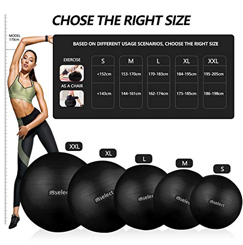 HBselect Balones De Ejercicio Fitness Pelota Pilates Embarazadas Bola De Equilibrio Fitness para Gimnasio Yoga