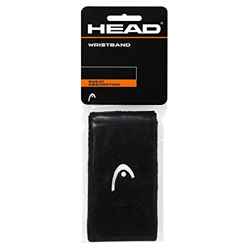 HEAD Muñequera de 5” Accesorio de Tenis, Adultos Unisex, Negro, Talla única