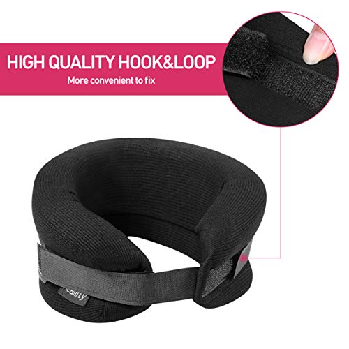 Healifty soporte cervical collarín cervical de espuma para alivio del dolor crónico del cuello alineación de la columna libre tamaño 1pc (negro)