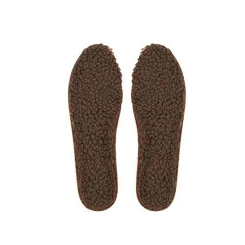 HEALLILY 1 par de zapatos de invierno plantillas cálidas esponjosas de lana almohadillas de absorción de impactos para mujeres hombres pies planos de arco alto tamaño 33-36 marrón