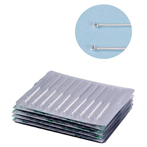 HEALLILY 200 Piezas 0. 25X50mm Agujas de Acupuntura de Acero Inoxidable Desechables para El Dolor de La Pierna de La Aguja de Masaje Aguja de Cuidado de La Salud para Mujeres Hombres